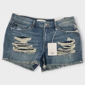 Kancan Shorts Jr. Ladies 13 Estilo Destroyed Denim Distressed Cut-Off NWT